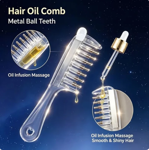 2-in-1 Hair Oil Applicator & Scalp Massage Comb